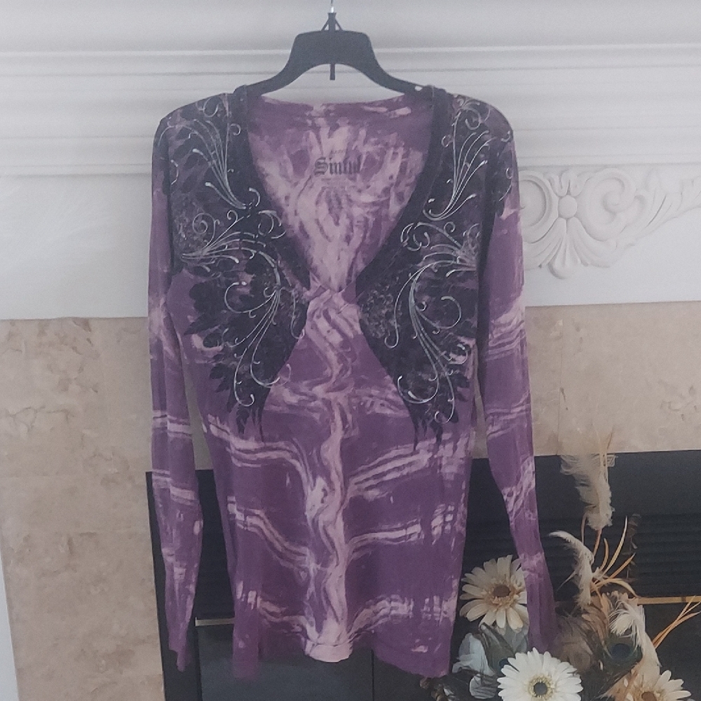 Sinful Purple Tie-Dye Long Sleeve Top